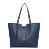 Sac à Epaule en Couleur Unie à Frange en PU - Bleu profond 