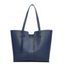 Sac à Epaule en Couleur Unie à Frange en PU - Bleu profond 