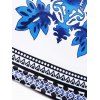 Robe Mi-Longue Plissée à Imprimé Fleur Nouée à Epaule Dénudée Courbe de Grande Taille - Bleu 4XL | US 22