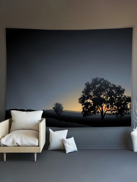 Tapisserie Murale Tendance à Imprimé Paysage Arbre Décor Maison