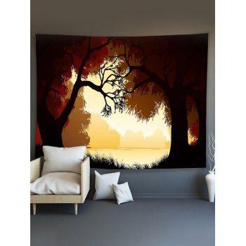 

Tree Landscape Print Tapestry Hanging Wall Trendy Home Decor, Multicolor c