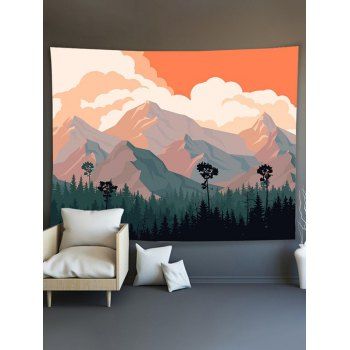 

Landscape Print Tapestry Hanging Wall Trendy Home Decor, Multicolor