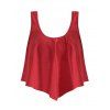 Solid Color Flounce Adjustable Dual Strap Padded Swim Top