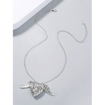 Luminous Hollow Out Heart Wings Pendants Trendy Necklace