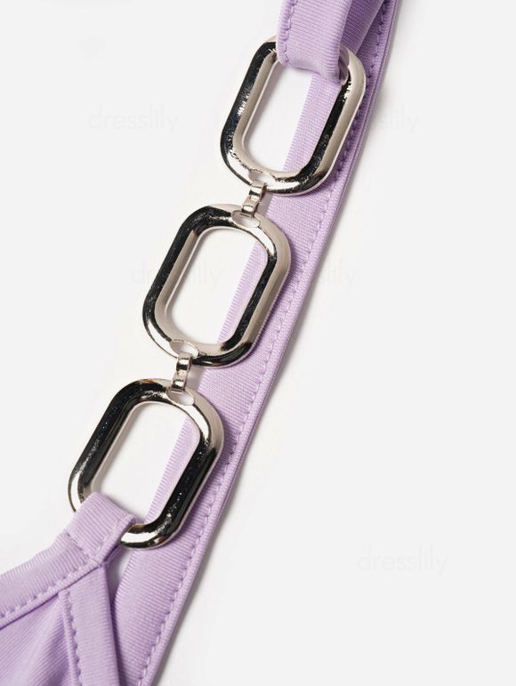 Débardeur Cami Asymétrique Grande Taille à Épaules Nouées en Couleur Pastel - Violet clair L