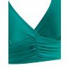 Maillot de Bain Tankini Vintage Croisé à Pois à Volants - Vert XL