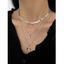 Collier Tendance à Plusieurs Branches Motif Lune Géométrie et Strass - Argent 