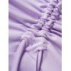 T-shirt Asymétrique Découpé Pastel à Volants de Grande Taille - Violet clair 1X