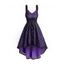 Lace Up High Low Dress Colorblock Lace Overlay Backless Midi Dress - CONCORD M