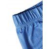 Pantalon Long Evasé à Imprimé 3D Drapeau Américain à Taille Haute en Faux Denim - Bleu clair S