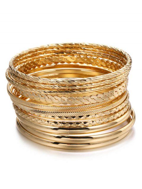 12 Pcs Bracelets Golden Twisted Trendy Bracelets