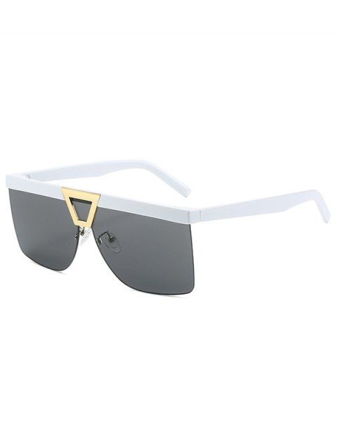 Large Frame Triangle Metallic Embellishment Semi Rimless Outdoor Sunglasses