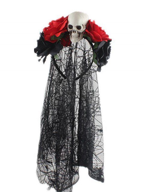 Bandeau de Cheveux D'Halloween de Soirée Cosplay Crâne Fleur avec Voile en Dentelle