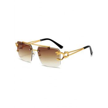

Streetwear Rectangle Rimless Outdoor Sunglasses, Coffee