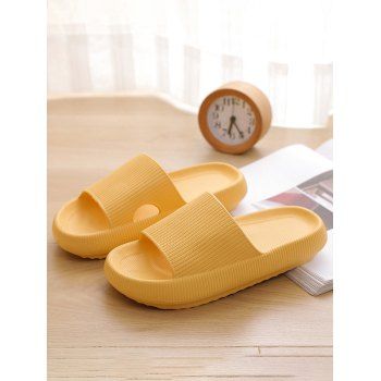 

Solid Color Soft Antiskid Home Bathing Platform Slippers, Yellow