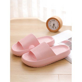 

Solid Color Soft Antiskid Home Bathing Platform Slippers, Light pink