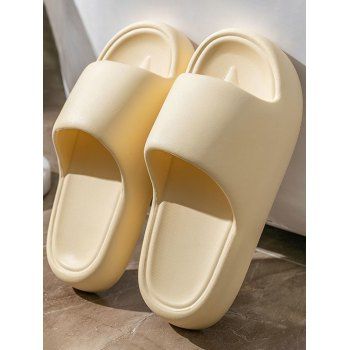 

Solid Color Soft Antiskid Home Bathing Slippers, Light yellow