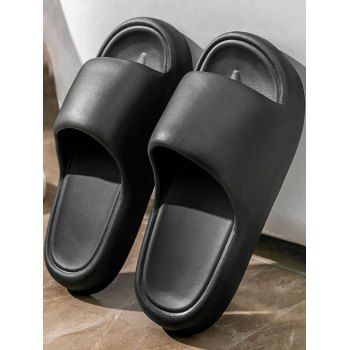 

Solid Color Soft Antiskid Home Bathing Slippers, Black