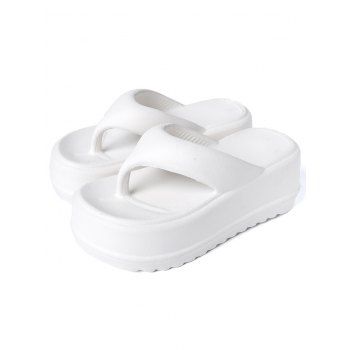 

Wedge Platform Thong Flip Flops Summer Beach Slippers, White