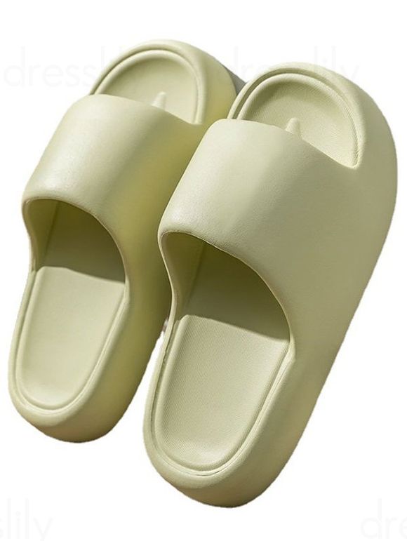 Solid Color Soft Antiskid Home Bathing Slippers - Vert clair EU (40-41)