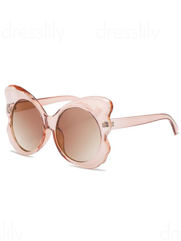 Lunettes Solaires Rondes en Forme de Papillon avec Verres Irrégulières pour Extérieur de Streetwear - multicolor B 