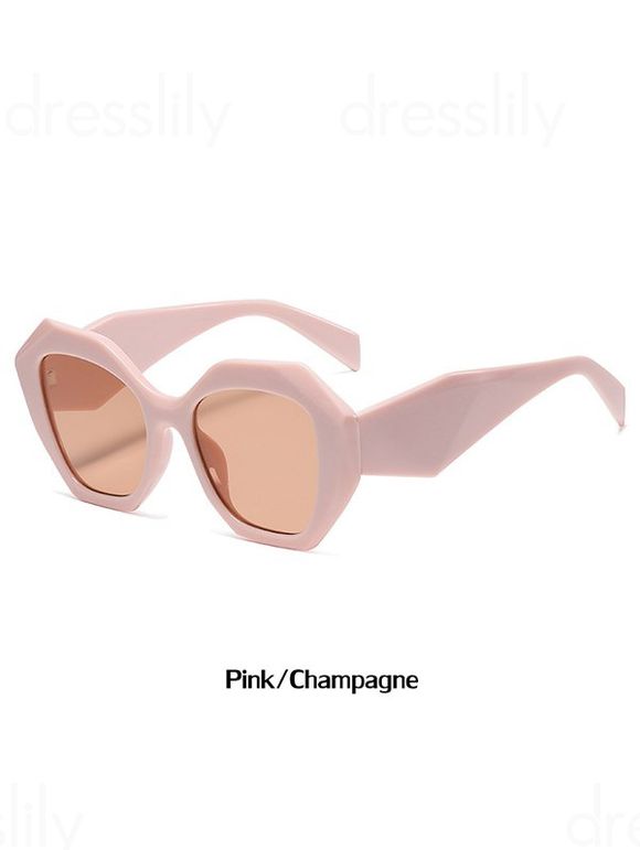 Lunettes de Soleil Monture Epaisse Irrégulière pour Extérieur de Streetwear - Rose clair 