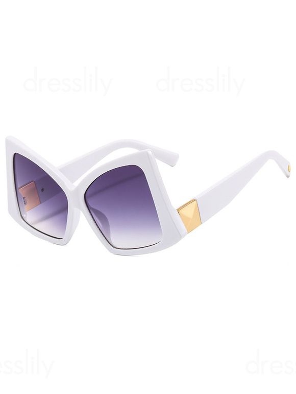 Lunettes de Soleil Unisexes Monture Large Irrégulières pour Extérieur Streetwear - Blanc 