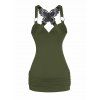Ensemble Deux Pièces de Débardeur Croisé Drapé Papillon Chaîne en Dentelle - multicolor S