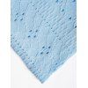 Ensemble Décontracté de T-shirt Croisé Evidé en Blocs de Couleurs et en Dentelle de Faux Deux Pièces et Legging Court Moulant à Lacets - Bleu clair S