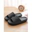 Solid Color Soft Antiskid Home Bathing Platform Slippers - Noir EU (40-41)