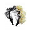 Bandeau de Cheveux Cosplay D'Halloween de Soirée de Mariage Lolita Fleur en Dentelle - Jaune clair 