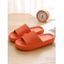 Solid Color Soft Antiskid Home Bathing Platform Slippers - Orange EU (40-41)