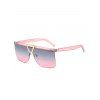Lunettes Solaires avec Monture Large en Métal Motif Triangle Semi-cerclées pour Extérieur - Rose clair 