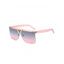 Lunettes Solaires avec Monture Large en Métal Motif Triangle Semi-cerclées pour Extérieur - café 