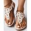 Flower Slip On Open Toe Flat Platform Outdoor Sandals - Blanc EU 41