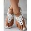 Flower Slip On Open Toe Flat Platform Outdoor Sandals - Beige EU 37