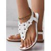Flower Slip On Open Toe Flat Platform Outdoor Sandals - Blanc EU 41