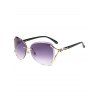 Lunettes Solaires sans Monture de Forme Ovale Motif Renard en Strass pour Extérieur Streetwear - Pourpre 