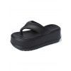 Wedge Platform Thong Flip Flops Summer Beach Slippers - Noir EU (40-41)