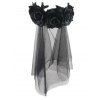 Bandeau de Cheveux D'Halloween de Soirée Cosplay Mariée Fantôme avec Voile en Dentelle - Noir 