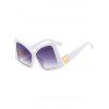 Lunettes de Soleil Unisexes Monture Large Irrégulières pour Extérieur Streetwear - Blanc 