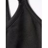 Robe Mi-Longue Asymétrique Croisée à Imprimé Fleur de Pêcher à Lacets à Epaules Dénudées - Noir S