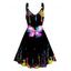 Mini Robe Ligne A à Bretelle Anneau en O à Imprimé Papillon à Taille Haute - Noir M