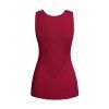 Surplice Tank Top Plain Color Rhinestone Embellishment Ruched Casual Tank Top - DEEP RED XXL