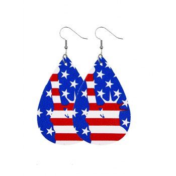 

Patriotic Earrings Statue of Liberty Star Striped Print Droplet Shaped Earrings, Multicolor a
