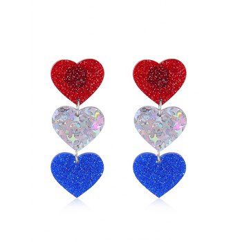 

Glitter Heart Trendy Earrings, Multicolor a