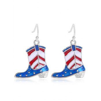 

Patriotic Earrings American Flag Elements Boots Shaped Earrings, Multicolor a