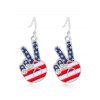 Patriotic Earrings Victory Gesture American Flag Elements Trendy Earrings - multicolor A 1 PAIR