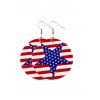 Star Striped Circle Shaped Patriotic Drop Earrings - multicolor A 1 PAIR