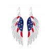 Wings Shaped Star Striped American Flag Elements Patriotic Earrings - multicolor A 1 PAIR